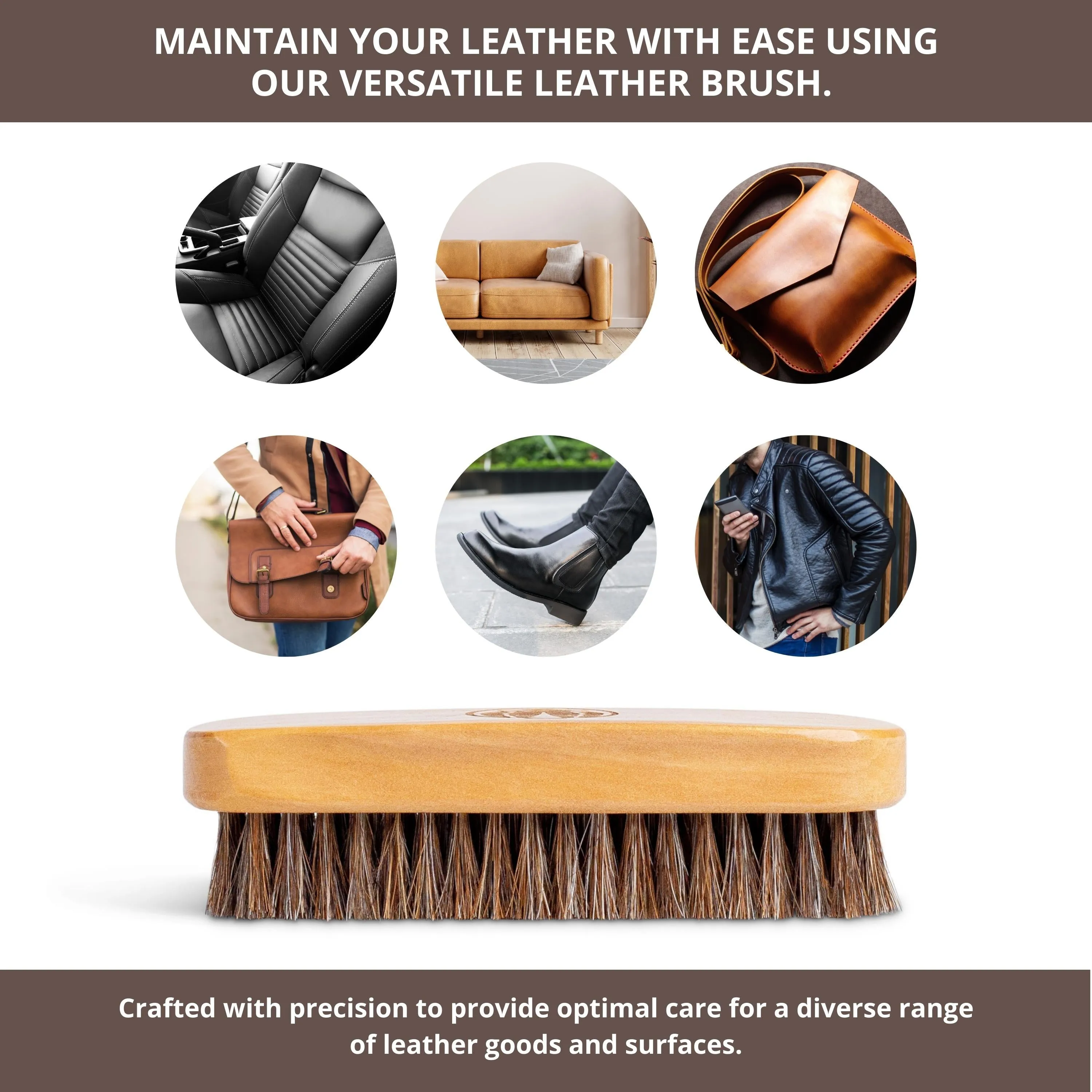 100% Genuine Horse Hair Shoe or Boot Brush