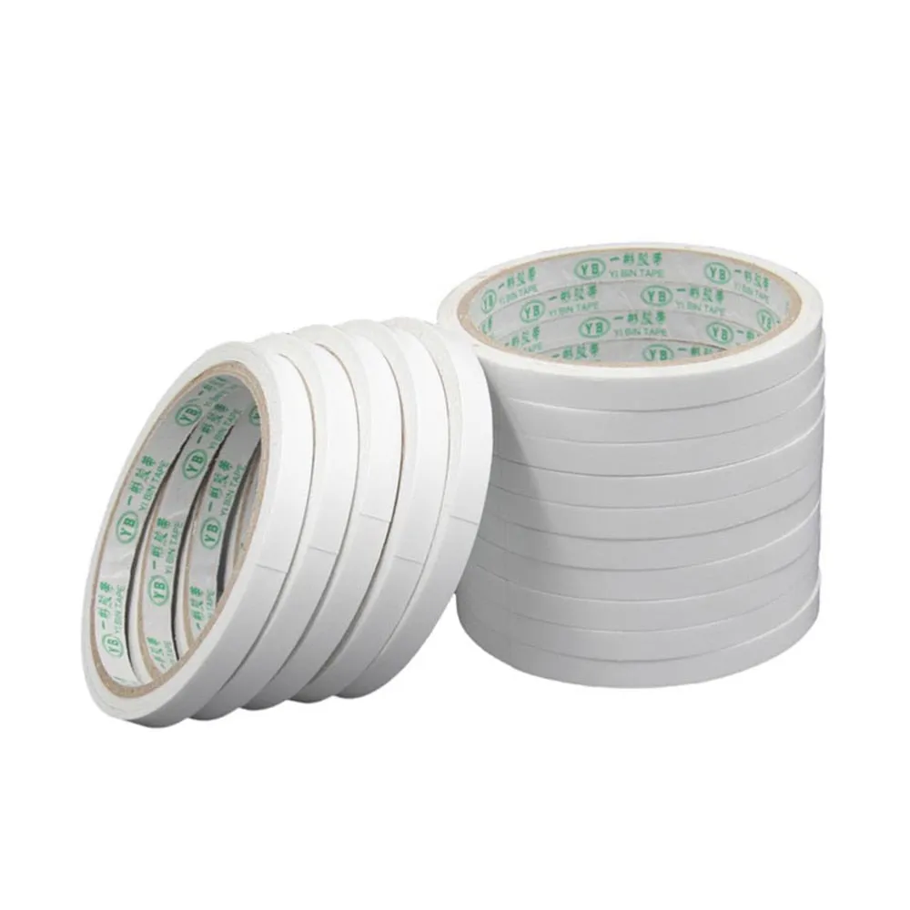 10Pcs 1.2x800cm Double-Sided Adhesive Tape Arts Crafts