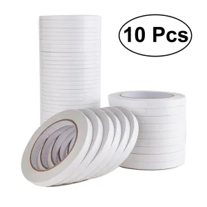 10Pcs 1.2x800cm Double-Sided Adhesive Tape Arts Crafts