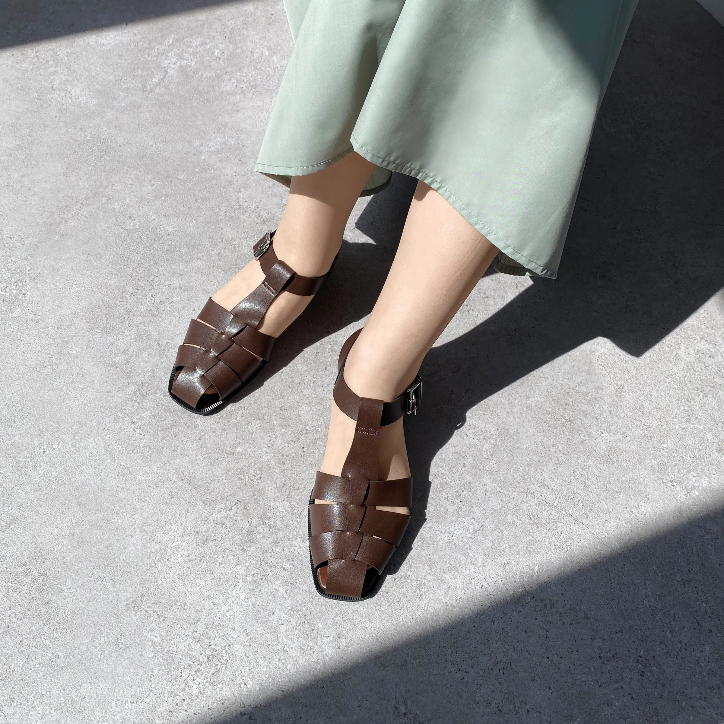 15% OFF: Gurkha Sandals 3cm Heel (3398) Dark Brown