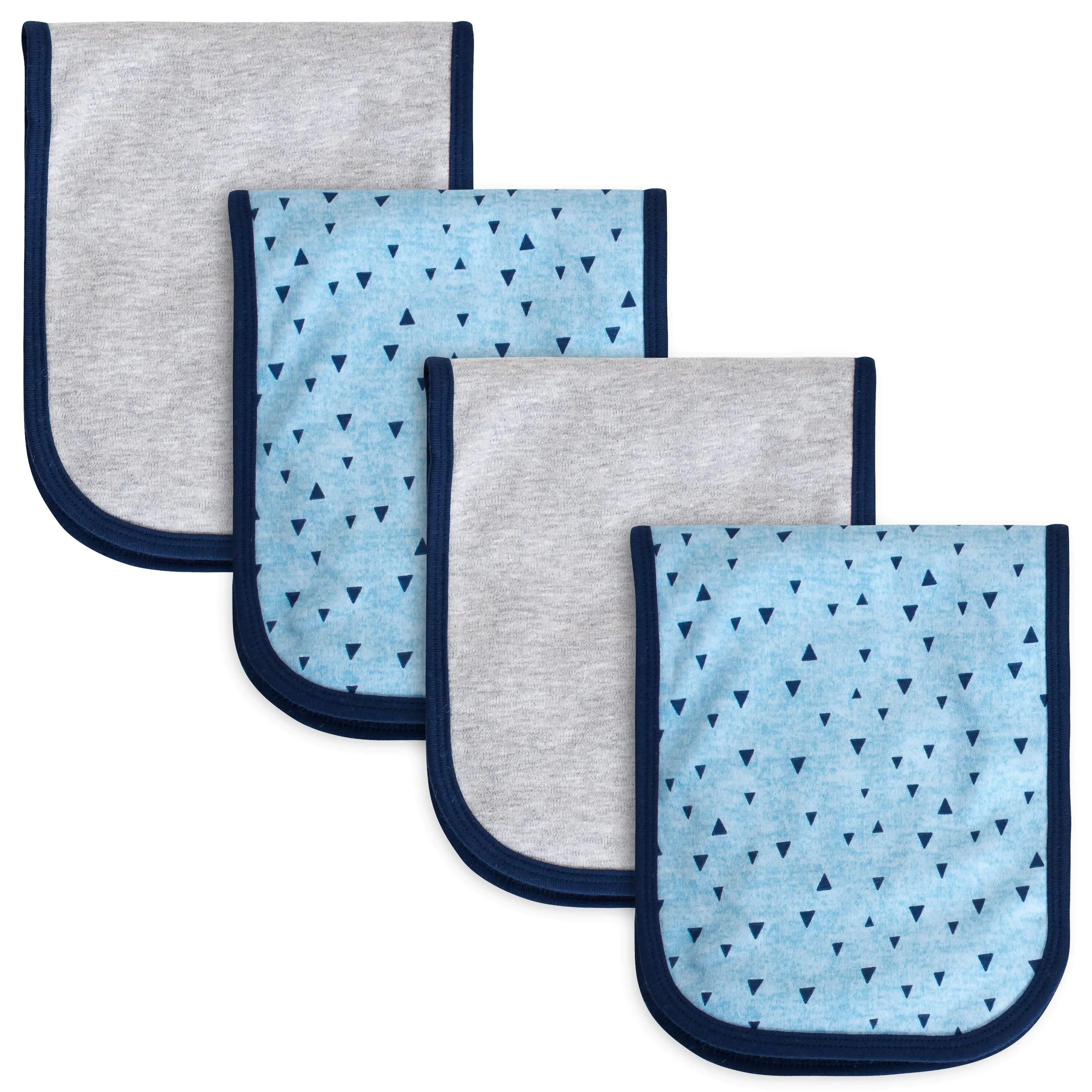 4-Pack Baby Boys Blue Triangle Burp Cloths