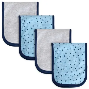 4-Pack Baby Boys Blue Triangle Burp Cloths