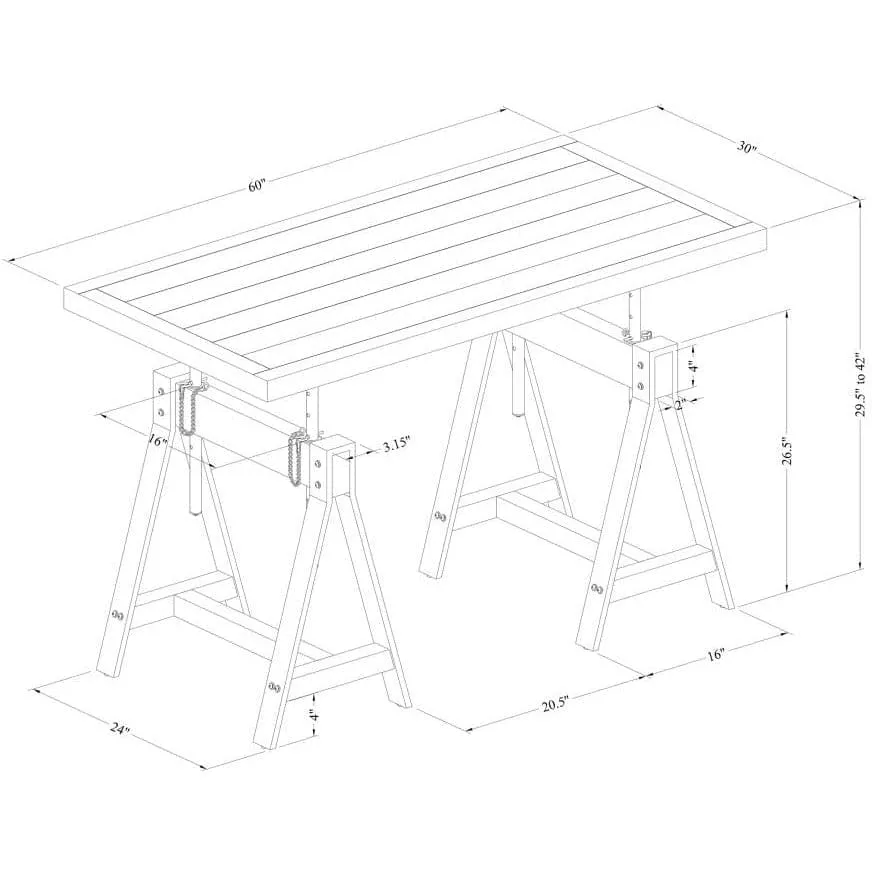 Adjustable Writing Desk in Burnished Cognac