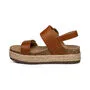 Aetrex Vania Cork Platform Qtr Strp Women Sandal Cognac