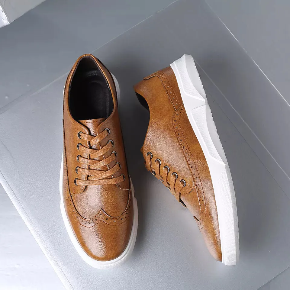 ALPHA BROGUE LEATHER SNEAKER