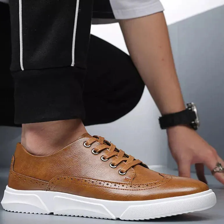 ALPHA BROGUE LEATHER SNEAKER