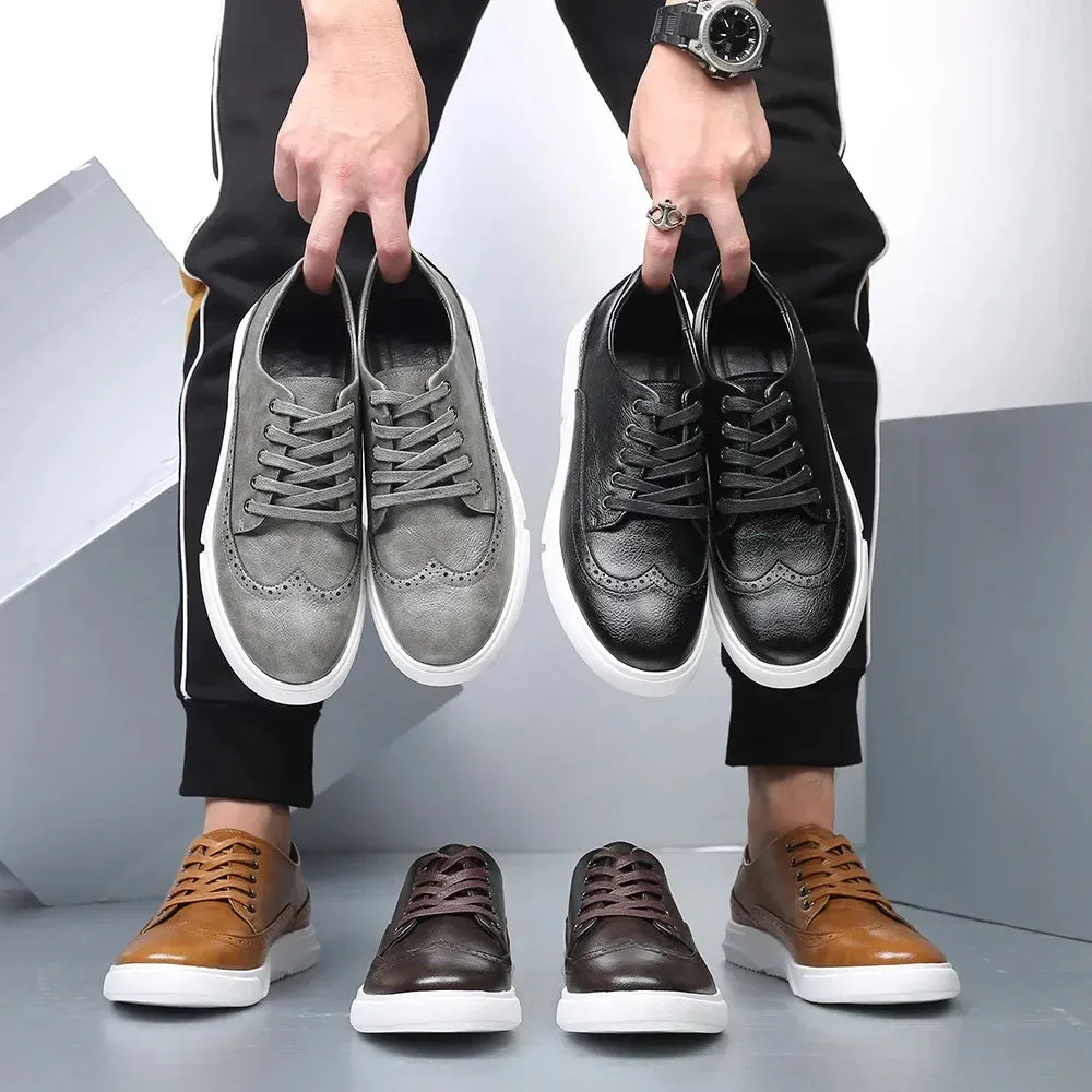 ALPHA BROGUE LEATHER SNEAKER