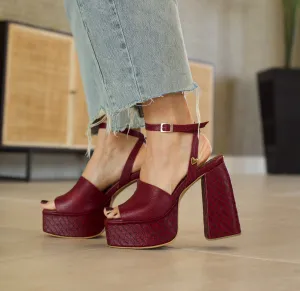 Amara High Heels - Burgundy