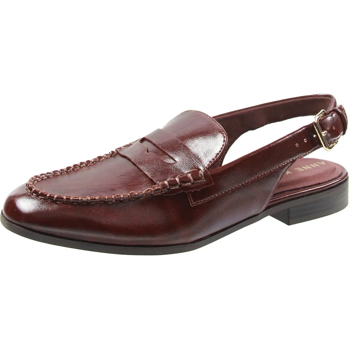Anne Klein Womens Adjustable Patent Loafers