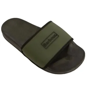 Barbour Mens Creswell Sliders Uniform Green