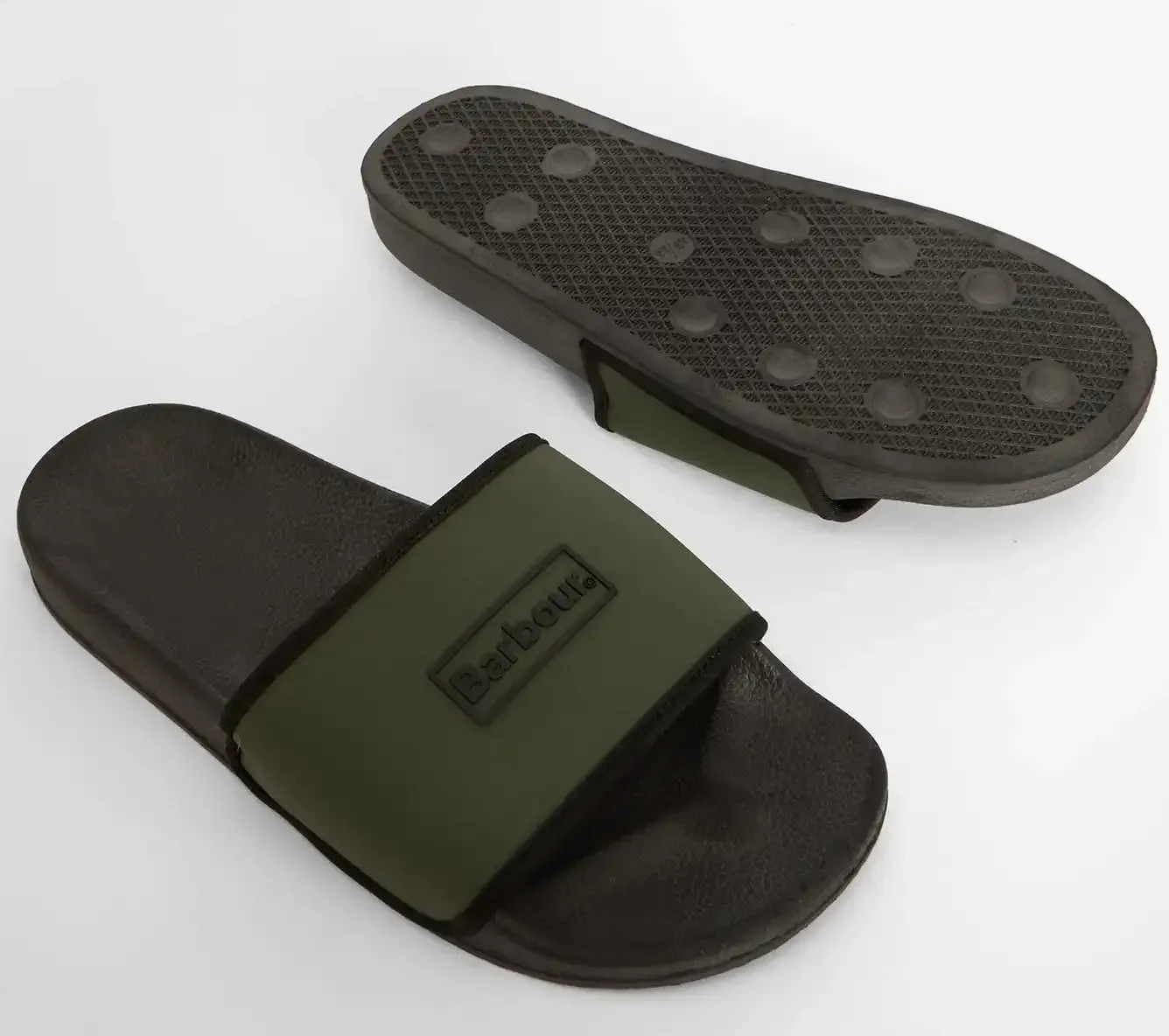 Barbour Mens Creswell Sliders Uniform Green