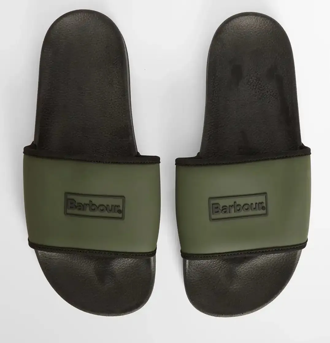 Barbour Mens Creswell Sliders Uniform Green