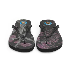 Black Cherry Blossom Flip-Flops