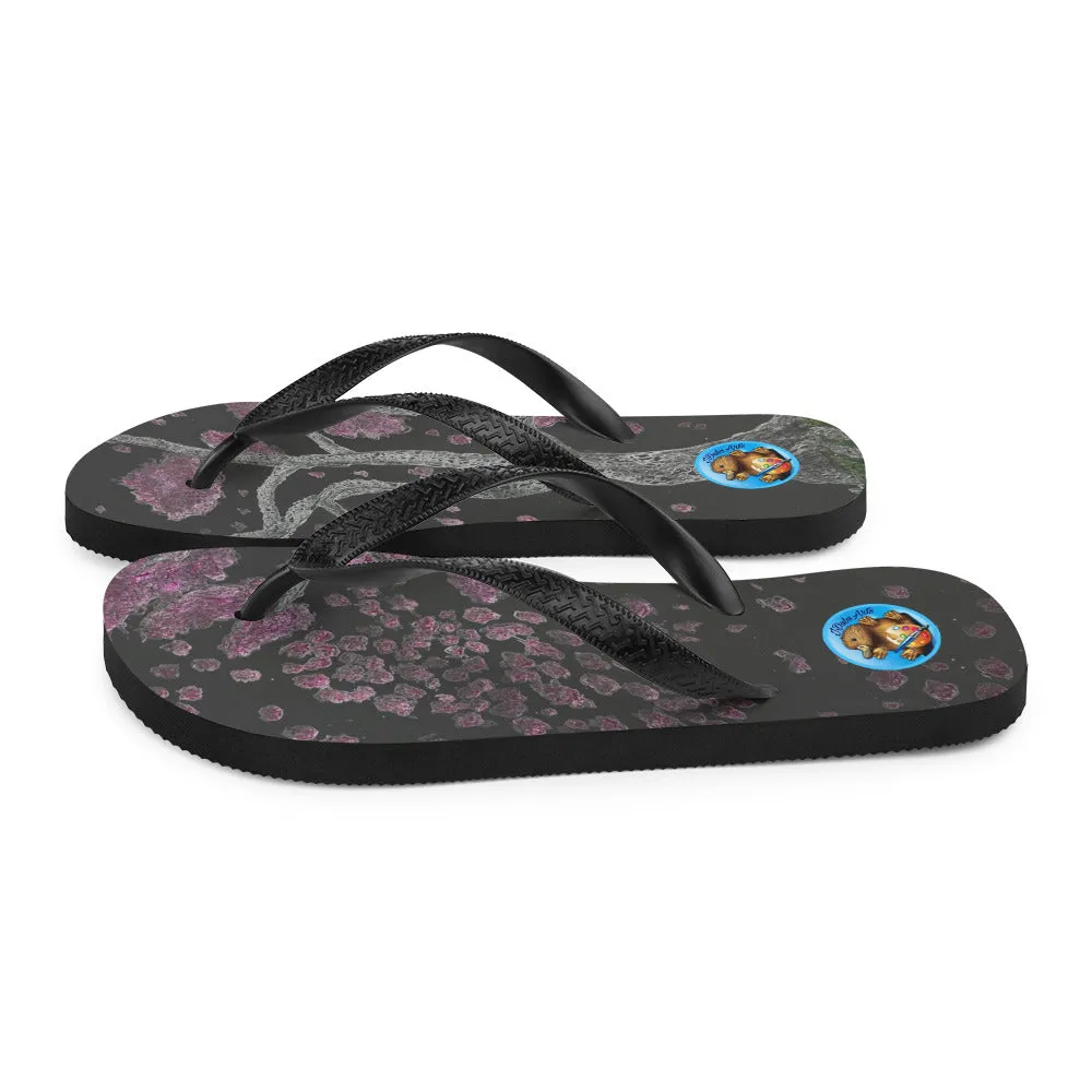 Black Cherry Blossom Flip-Flops
