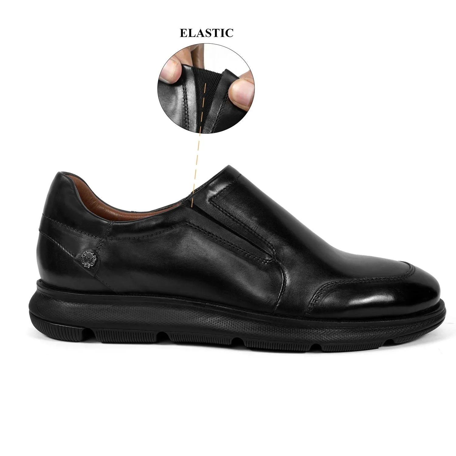 Black Leather Super Light Weight Sneakers By Brune & Bareskin