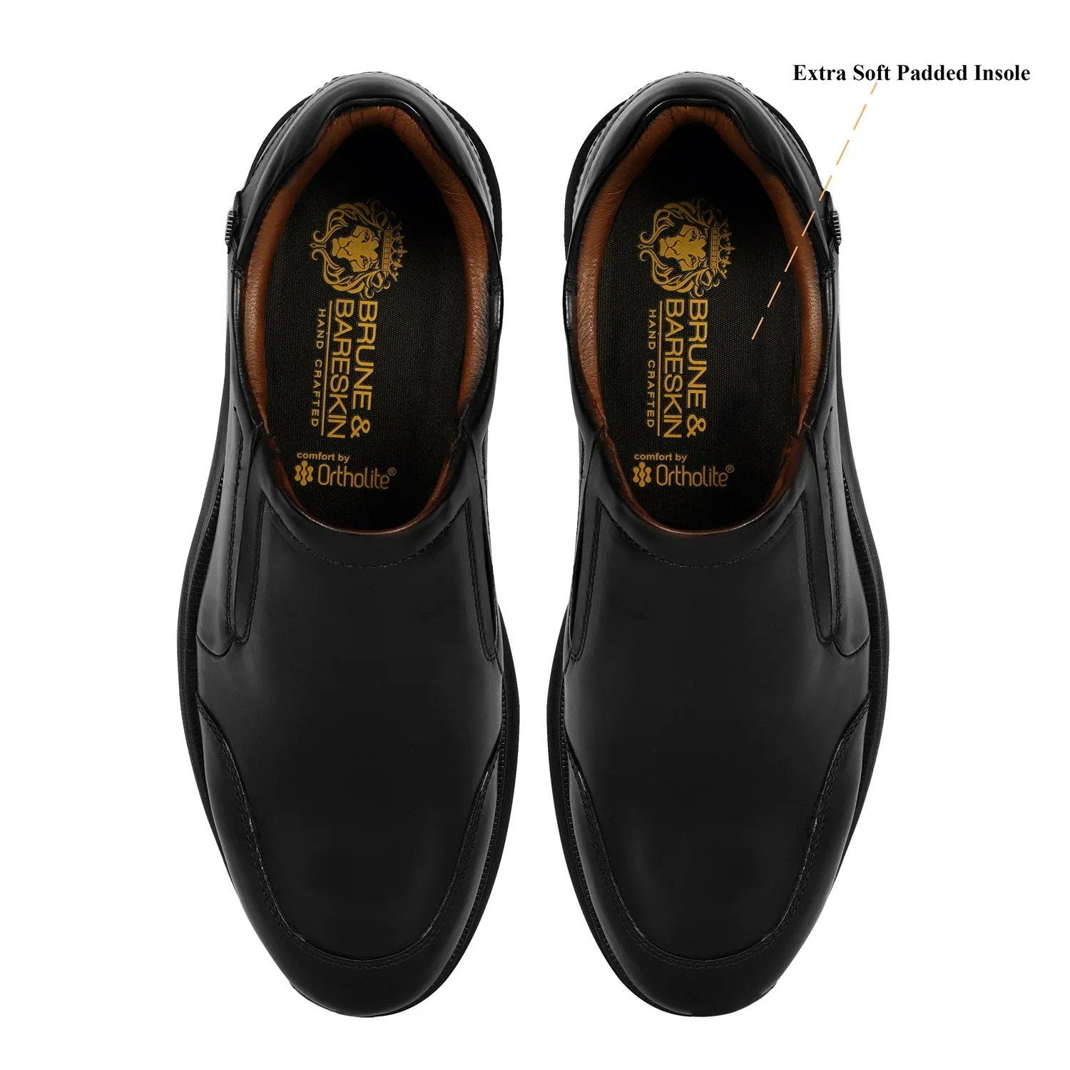 Black Leather Super Light Weight Sneakers By Brune & Bareskin