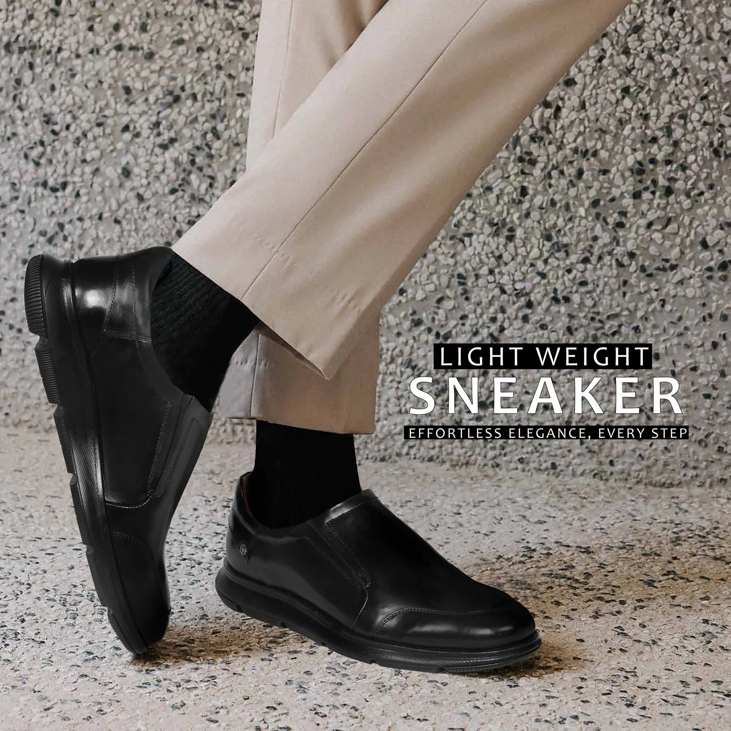 Black Leather Super Light Weight Sneakers By Brune & Bareskin