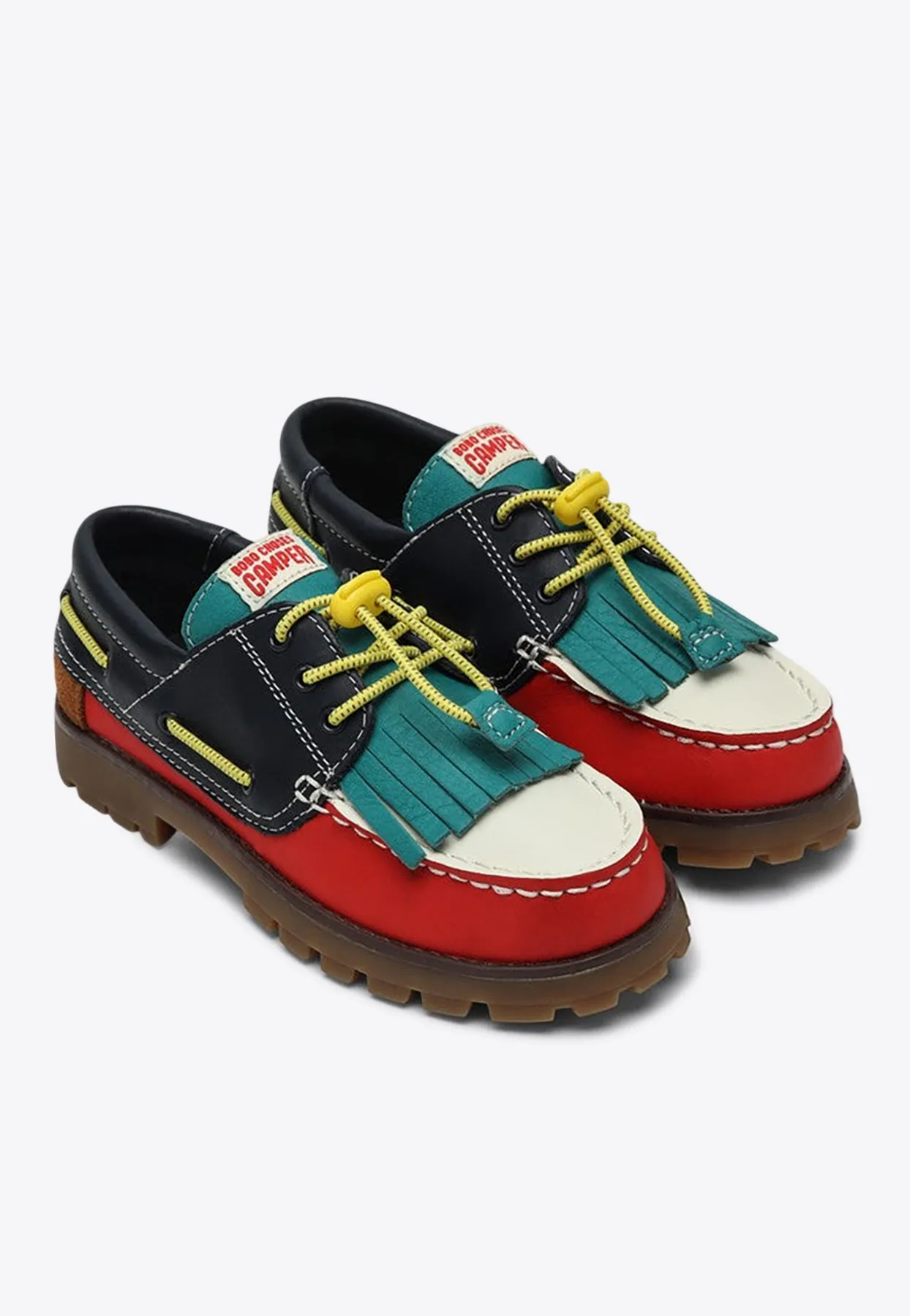 Boys X Camper Compass Leather Loafers
