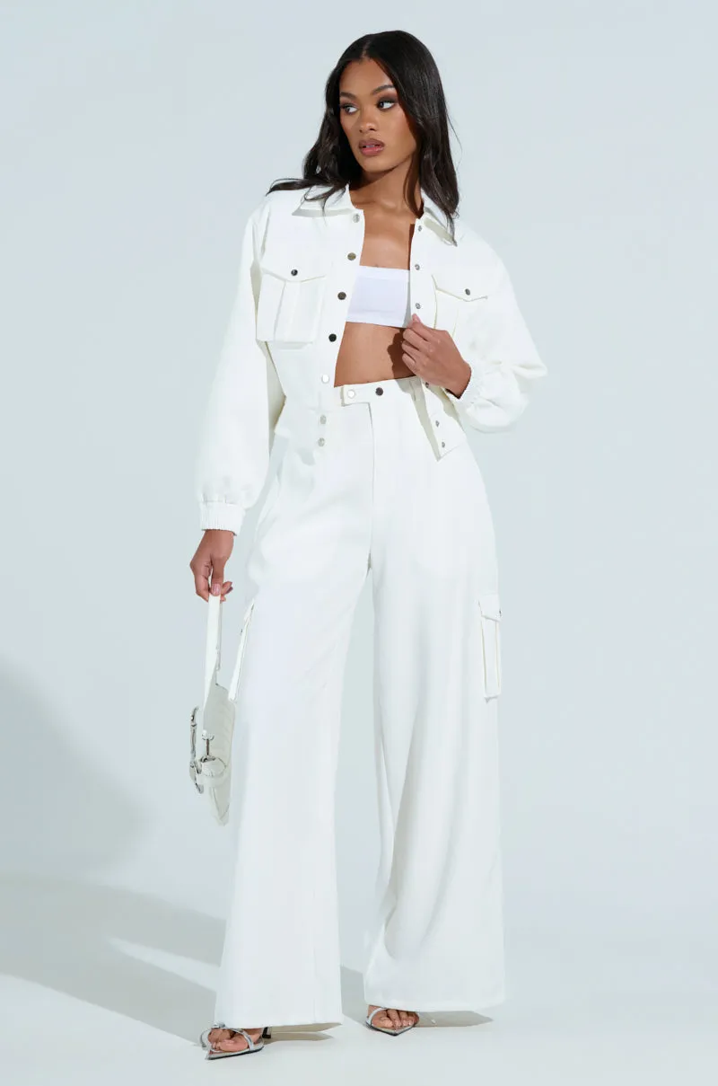 BUTTERCUP CARGO TROUSER IN WHITE