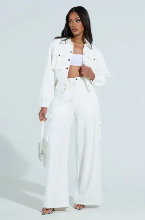 BUTTERCUP CARGO TROUSER IN WHITE