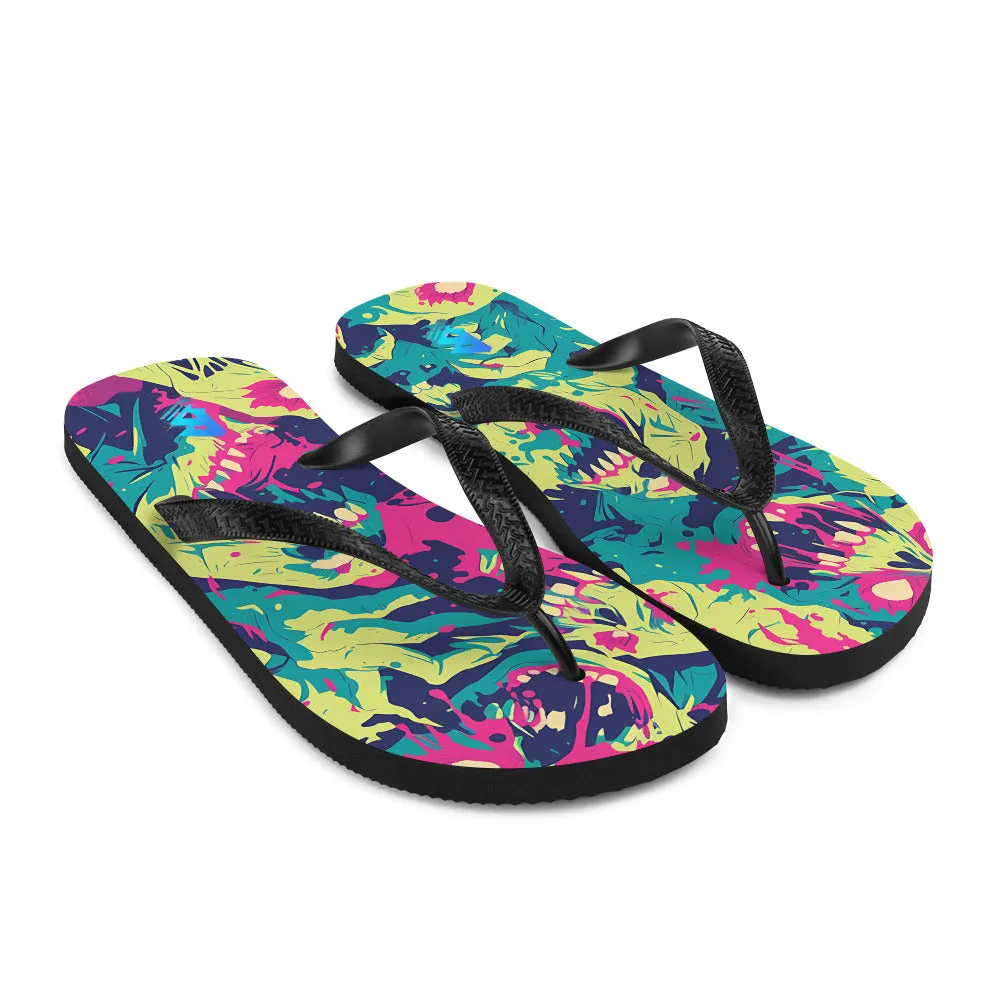 cartoon zombies Flip-Flops