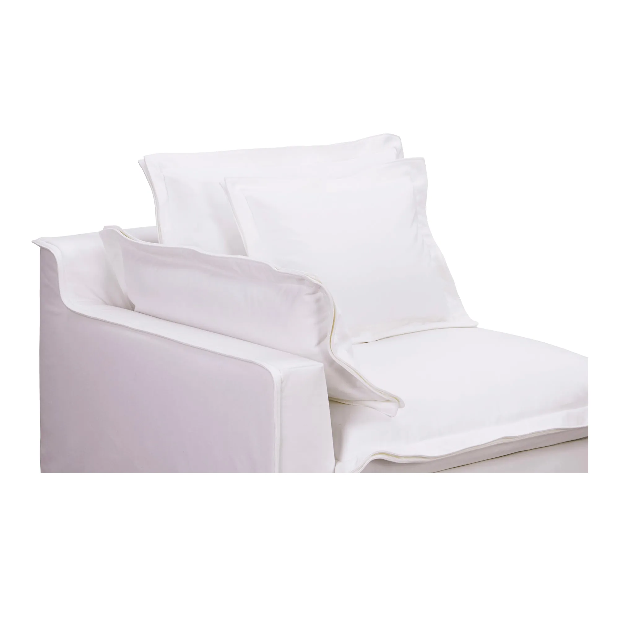 Charming Sloped Arm Living Chair with Performance Fabric