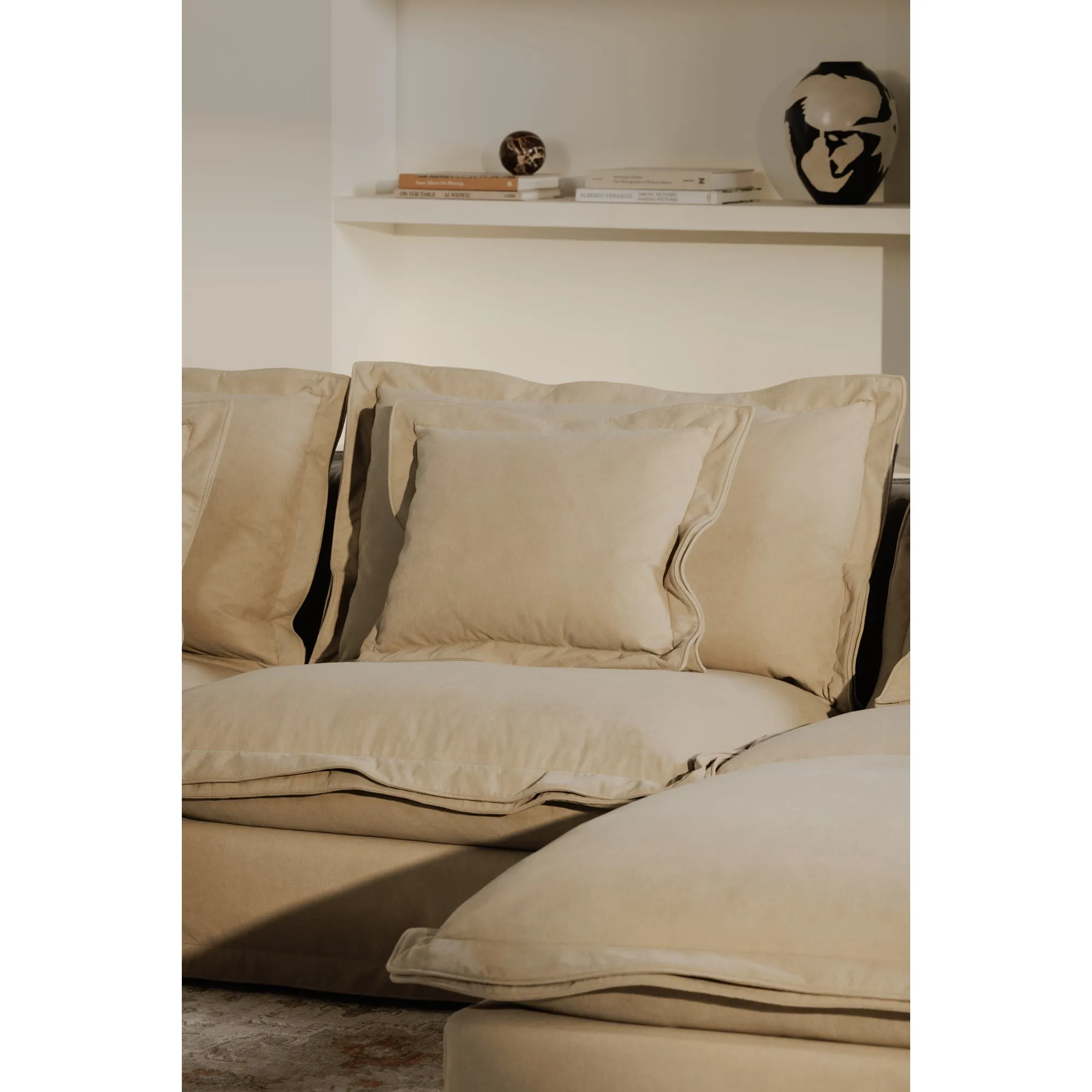 Charming Sloped Arm Living Chair with Performance Fabric