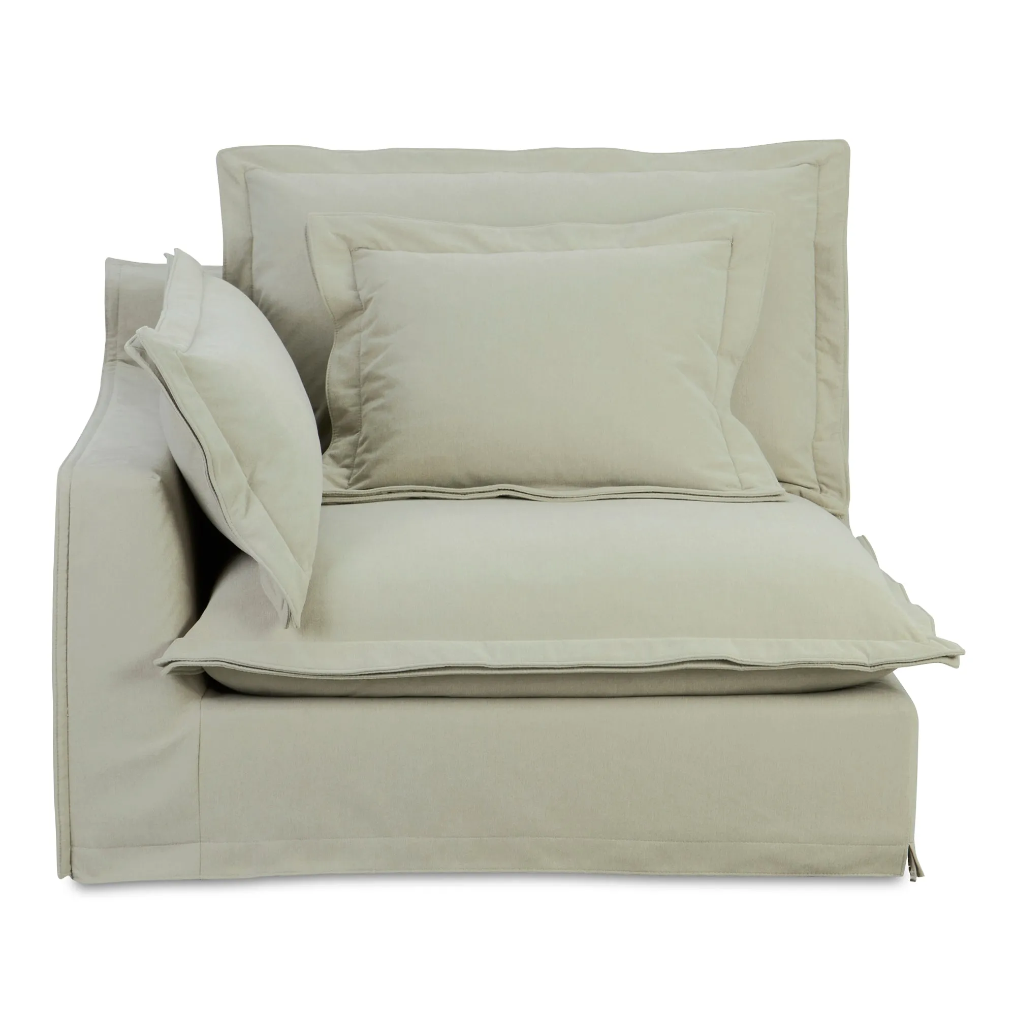 Charming Sloped Arm Living Chair with Performance Fabric
