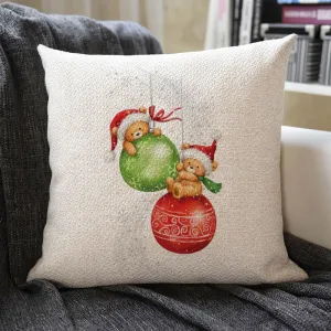 Christmas Themed Linen Pillowcase