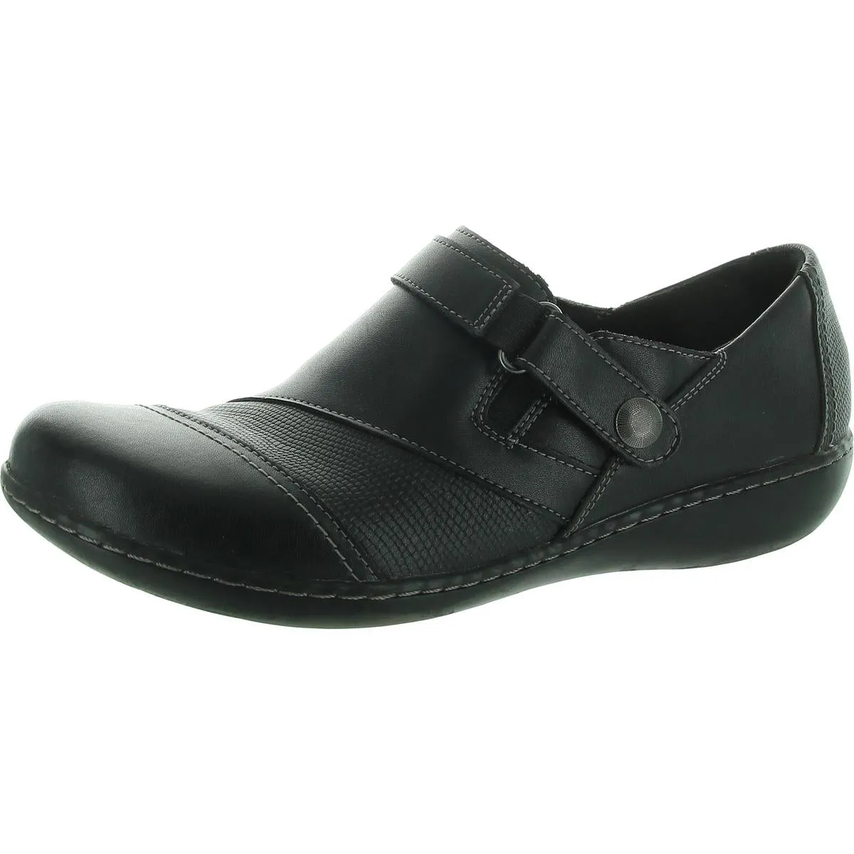 Clarks Womens Ashland Gem Leather Slip On Loafers