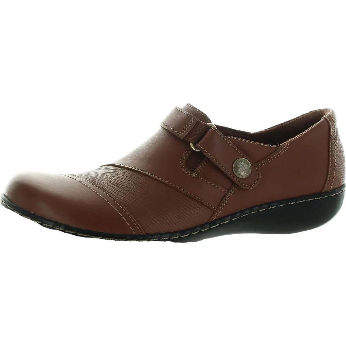 Clarks Womens Ashland Gem Leather Slip On Loafers