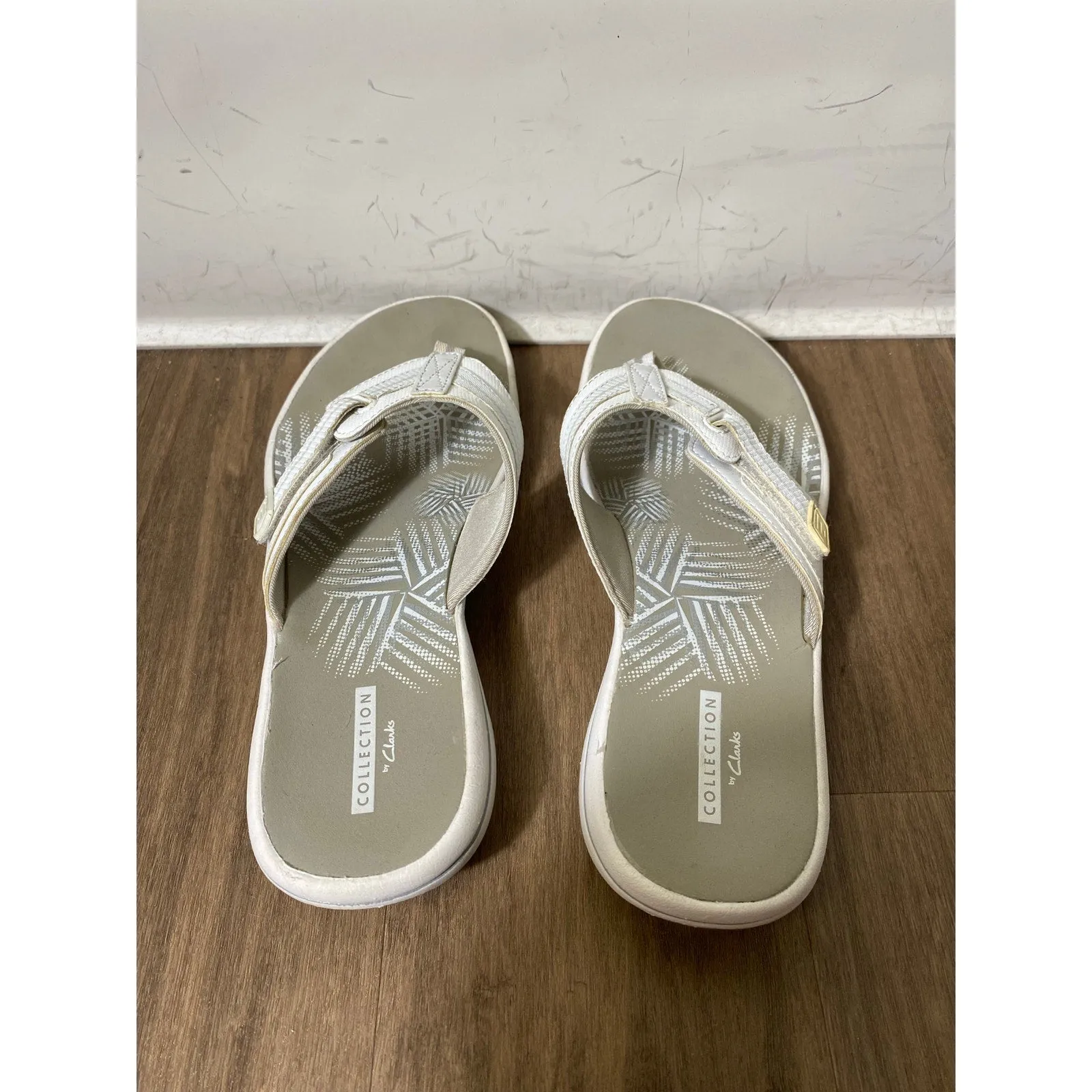 Collection by Clarks white and tan sandals size 7
