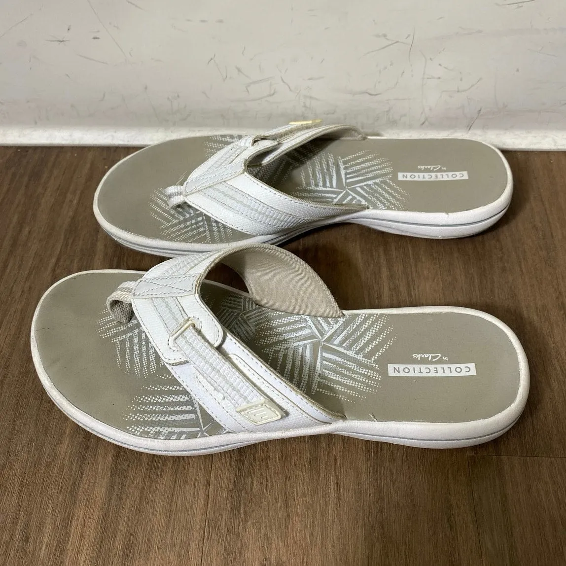 Collection by Clarks white and tan sandals size 7