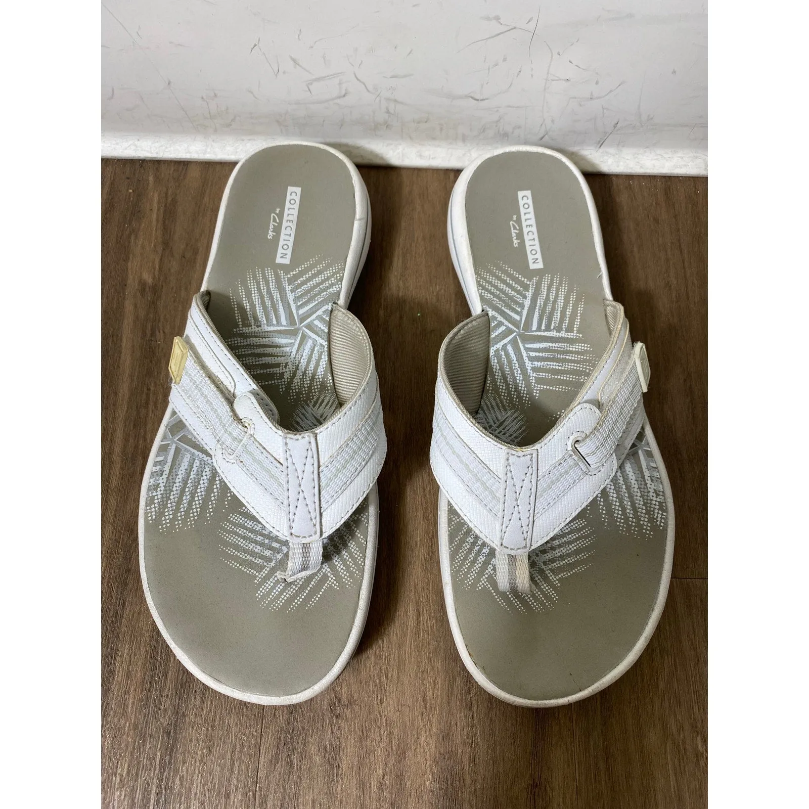 Collection by Clarks white and tan sandals size 7
