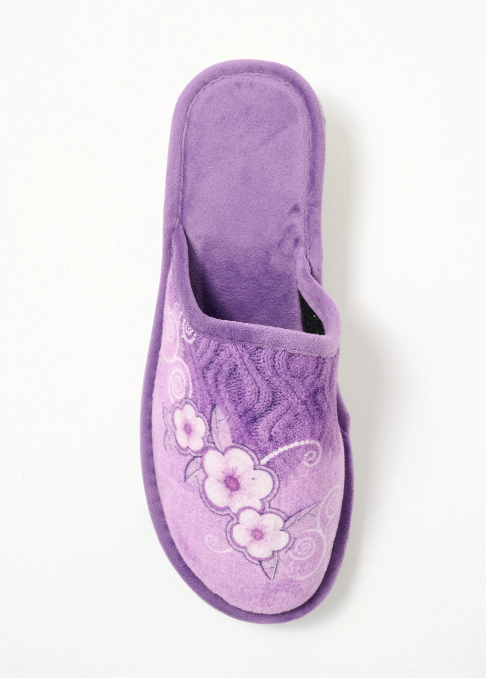 Comfort width wedge mule slippers