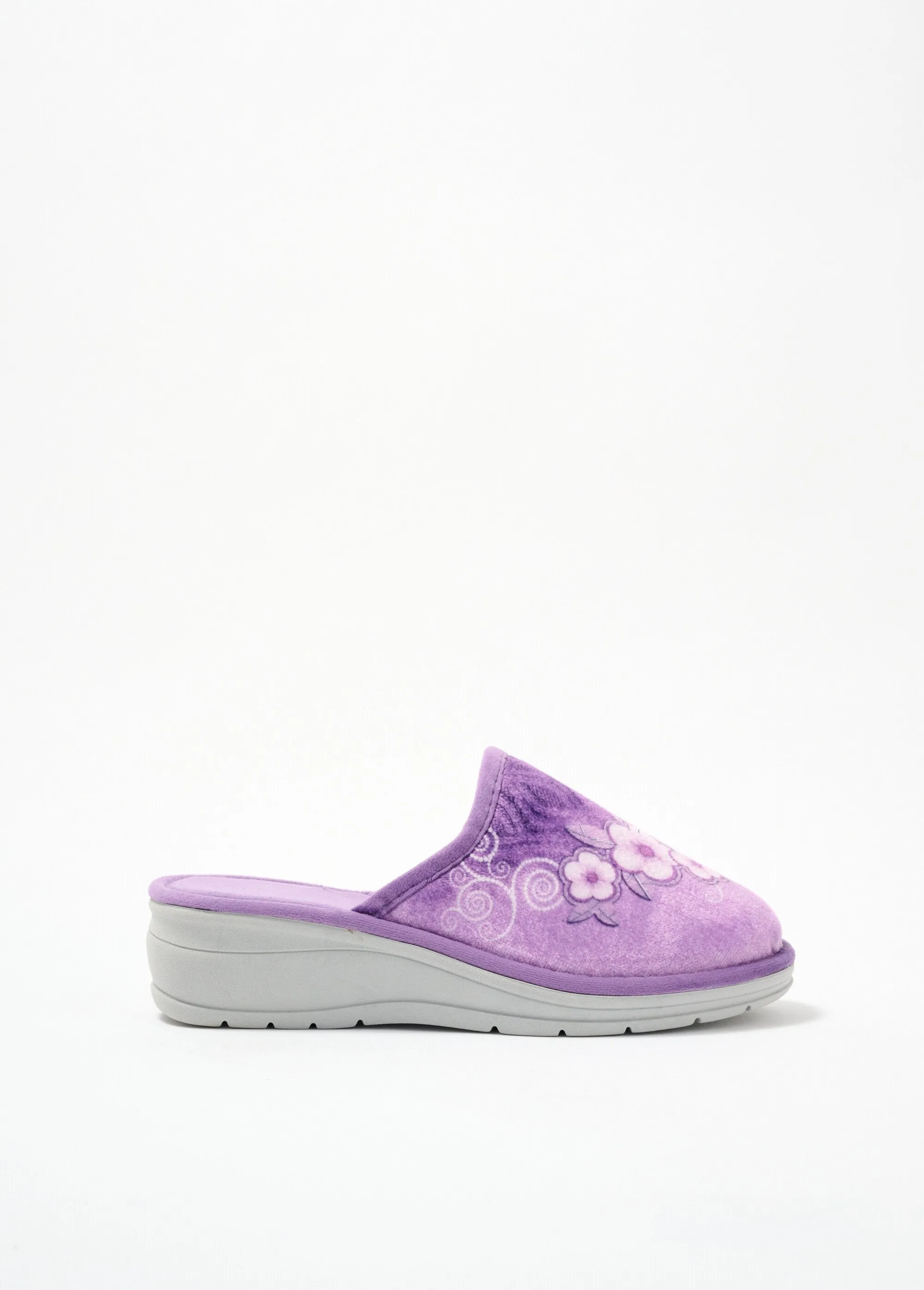 Comfort width wedge mule slippers