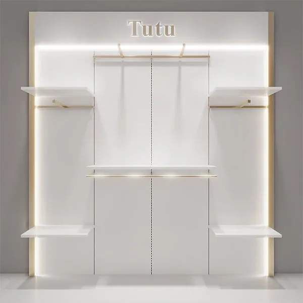 CR021 Wall Mounted Clothes Rack Adjustable With Shelf LED Light