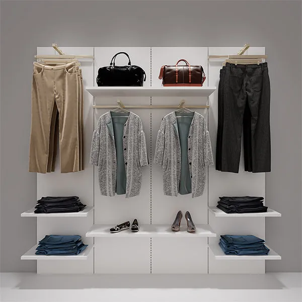 CR021 Wall Mounted Clothes Rack Adjustable With Shelf LED Light