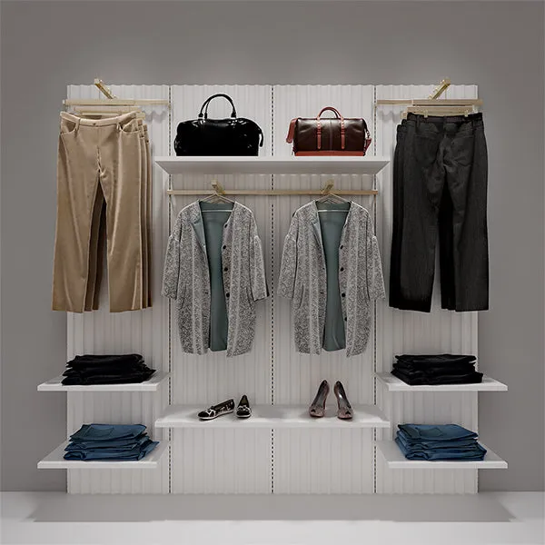 CR021 Wall Mounted Clothes Rack Adjustable With Shelf LED Light