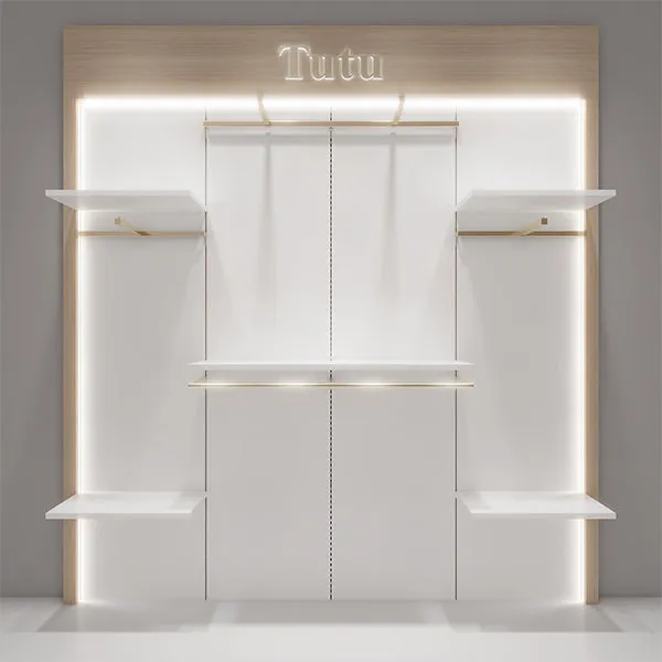CR021 Wall Mounted Clothes Rack Adjustable With Shelf LED Light