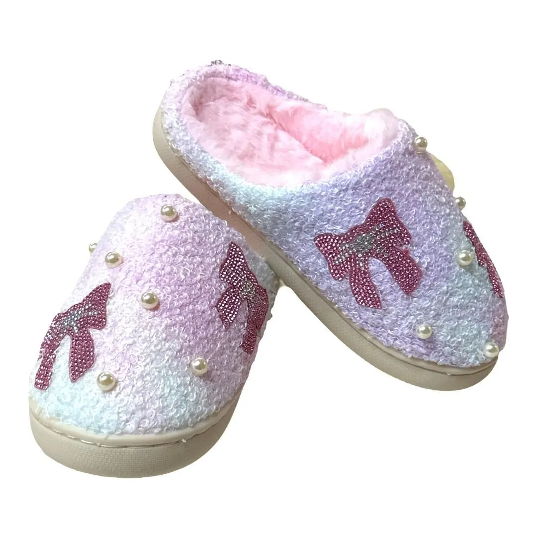 Crystal & Bow Slippers
