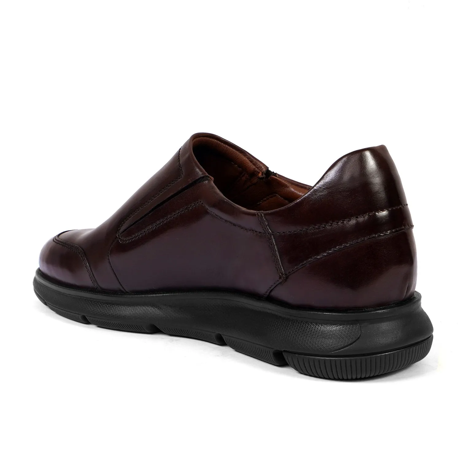 Dark Brown Leather Super Light Weight Sneakers By Brune & Bareskin