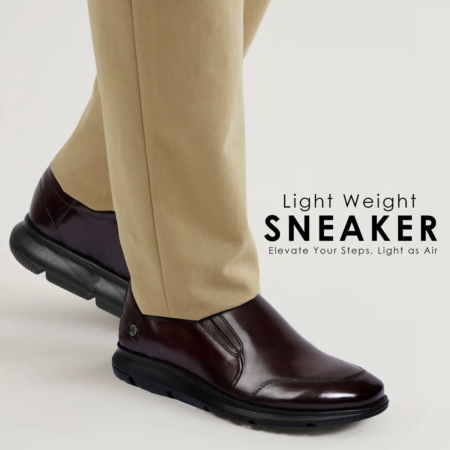 Dark Brown Leather Super Light Weight Sneakers By Brune & Bareskin