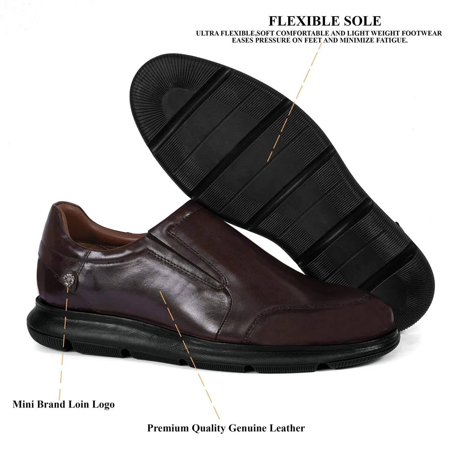Dark Brown Leather Super Light Weight Sneakers By Brune & Bareskin