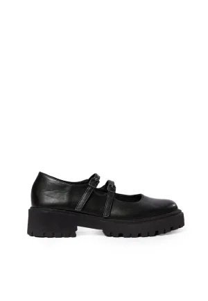 Double Strap Loafers Black