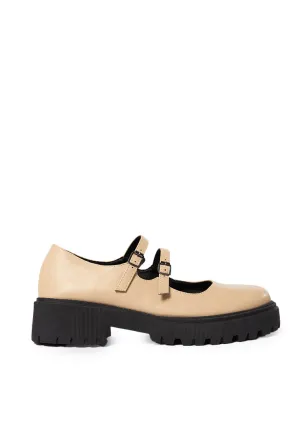 Double Strap Loafers Taupe