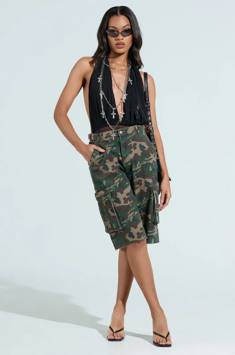 DOWN AND DIRTY CAMO BERMUDA SHORT
