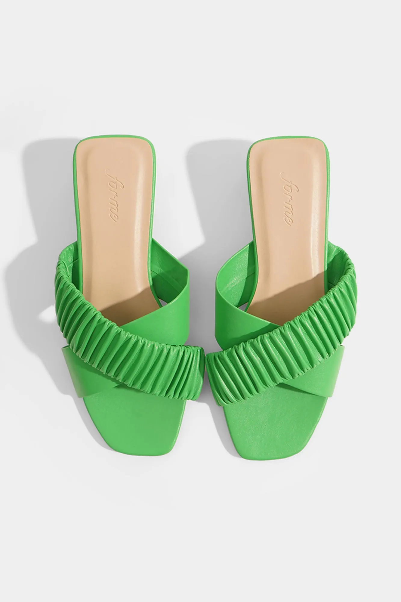 Easy Soles Ruched Criss Cross Square Toe Sandals
