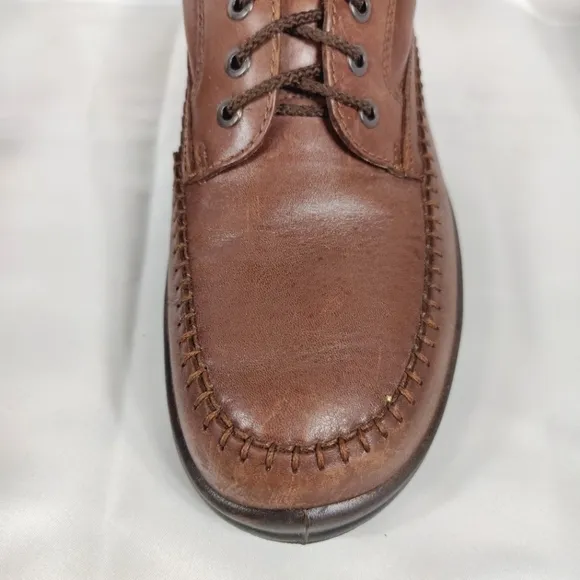 ECCO Seawalker Tie Vegetable Tanned Leather Insole Rust Dress Men's Shoe 13-13.5