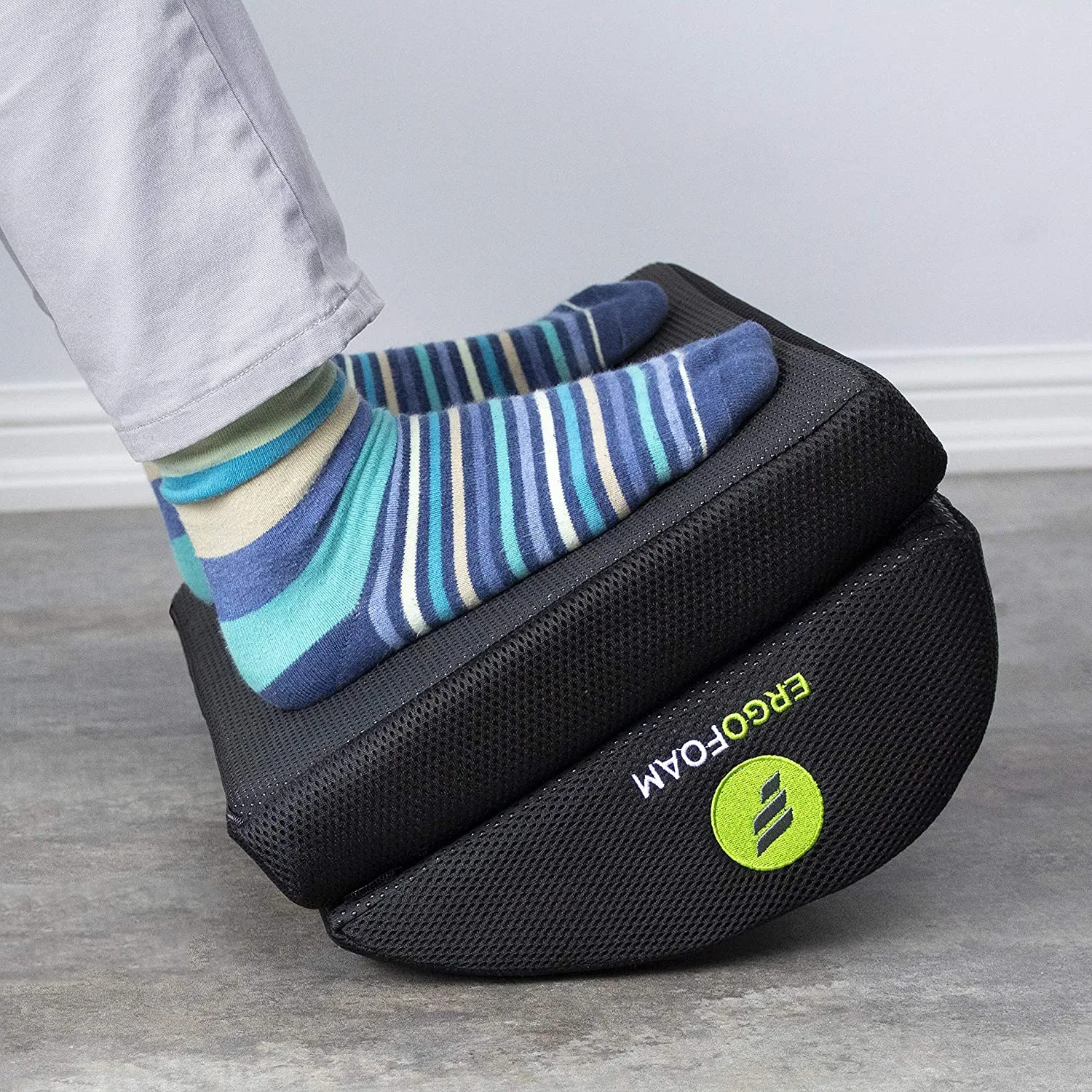 ErgoFoam Adjustable Foot Rest (Mesh) - Orthopedic Teardrop Design